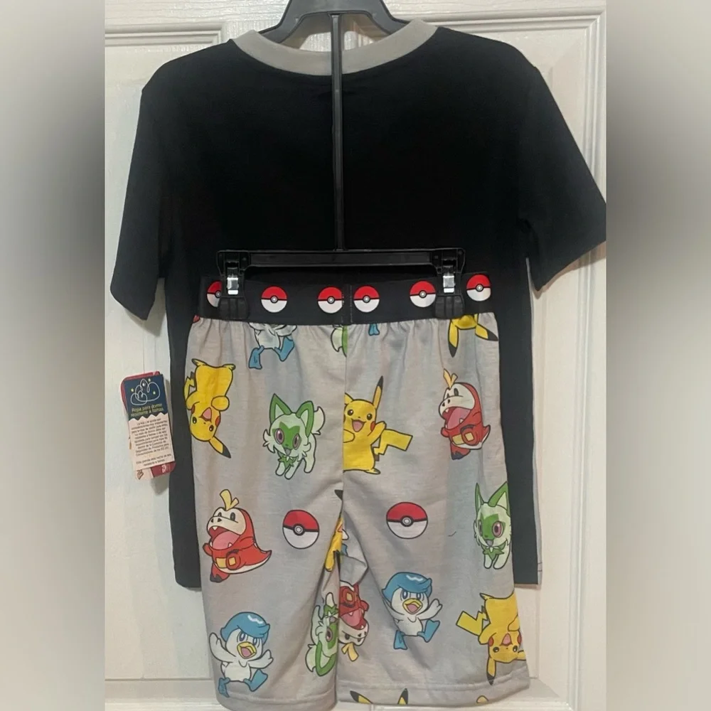 NWT Pokémon Boys 2-Piece Pajama Set XS 4/5 Pikachu Short Sleeve‎ Sleepwear